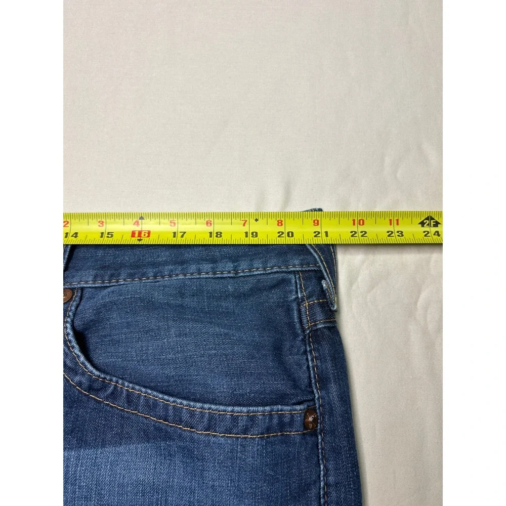 VTG True Religion Ricky Straight Leg Jeans Mens 42X34 Medium Wash Blue Made USA